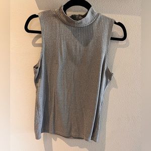 Gray mock turtleneck tank top